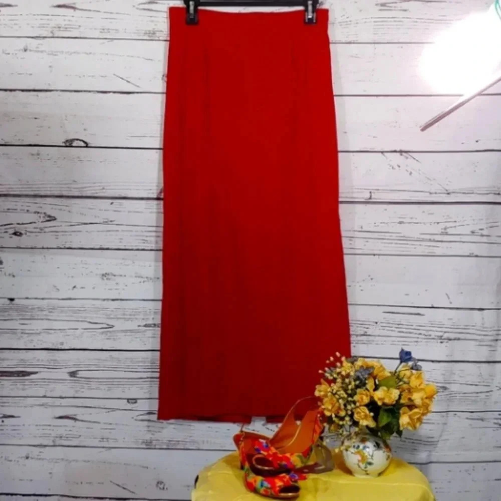 Vintage Clio Red Pencil Skirt - Picture 4 of 4